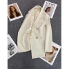 Áo blazer nữ phong cách Hàn Quốc, áo khoác véc trắng sữa đệm vai, giảm còn 229k 4