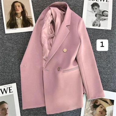 Áo blazer nữ phong cách Hàn Quốc, áo khoác véc trắng sữa đệm vai, giảm còn 229k