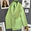 Áo blazer nữ phong cách Hàn Quốc, áo khoác véc trắng sữa đệm vai, giảm còn 229k 8
