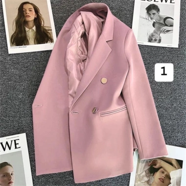 Áo blazer nữ phong cách Hàn Quốc, áo khoác véc trắng sữa đệm vai, giảm còn 229k