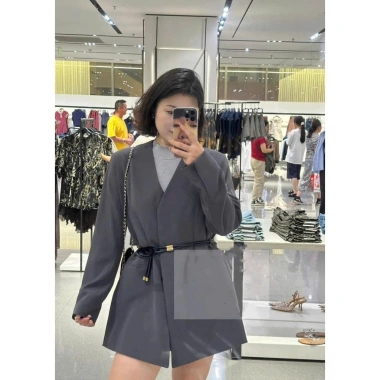 Áo blazer nữ suông sang chảnh kèm đai - Thời trang công sở Camilla, giảm giá 259k