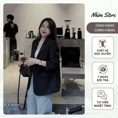 Áo blazer nữ tay dài trơn form rộng trẻ trung vest khoác ngoài giá ưu đãi 285k