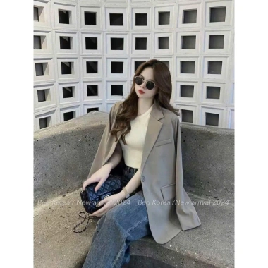 Áo blazer nữ tay dài trơn form rộng trẻ trung vest khoác ngoài giá ưu đãi 285k