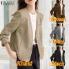 Áo Blazer Nữ ZANZEA Cổ Chữ V Tay Dài Có Túi Màu Trơn - Giá 307.692₫ (Giảm 20%) 3