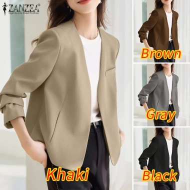 Áo Blazer Nữ ZANZEA Cổ Chữ V Tay Dài Có Túi Màu Trơn - Giá 307.692₫ (Giảm 20%) 3