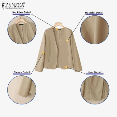 Áo Blazer Nữ ZANZEA Cổ Chữ V Tay Dài Có Túi Màu Trơn - Giá 307.692₫ (Giảm 20%) 7