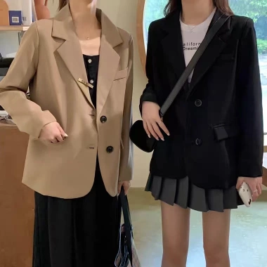 Áo blazer size XXS XS form nhỏ màu nâu tây kiểu Hàn Quốc cho nàng 1m43 giá 318.000 VND