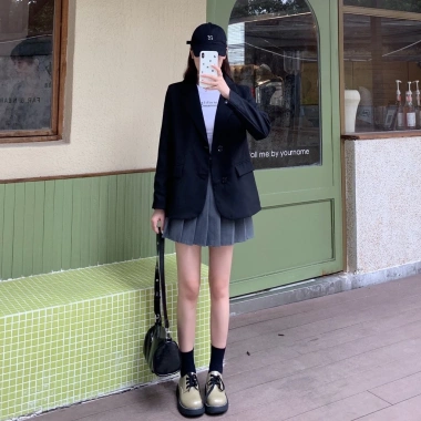 Áo blazer size XXS XS form nhỏ màu nâu tây kiểu Hàn Quốc cho nàng 1m43 giá 318.000 VND 10 Áo blazer size XXS XS form nhỏ màu nâu tây kiểu Hàn Quốc cho nàng 1m43 giá 318.000 VND 10