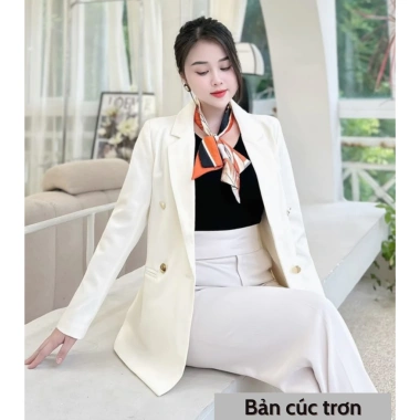 Áo blazer suông NHUN N185 hai hàng khuy dáng dài thanh lịch sang trọng, giảm còn 390k 6 Áo blazer suông NHUN N185 hai hàng khuy dáng dài thanh lịch sang trọng, giảm còn 390k 6