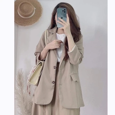 Áo Blazer Túi Nắp 2 Lớp Basic Vest Nữ Hàn Quốc 2 màu Đen Be Giá 139k