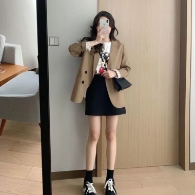Áo Blazer Túi Nắp 2 Lớp Basic Vest Nữ Hàn Quốc 2 màu Đen Be Giá 139k