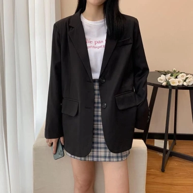Áo Blazer Túi Nắp 2 Lớp Basic Vest Nữ Hàn Quốc 2 màu Đen Be Giá 139k