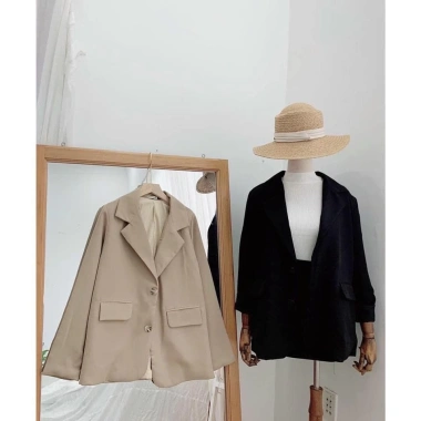 Áo Blazer Túi Nắp 2 Lớp Basic Vest Nữ Hàn Quốc 2 màu Đen Be Giá 139k