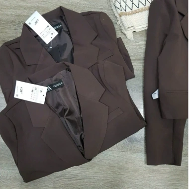 Áo blazer unisex hai lớp cao cấp màu nâu - Vest công sở, giảm giá chỉ 380.000đ