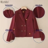 Áo Blazers Nữ Hàn Quốc Tay Dài Túi Nắp Đôi Không Lót Ngực Giá 303.629 VND 8