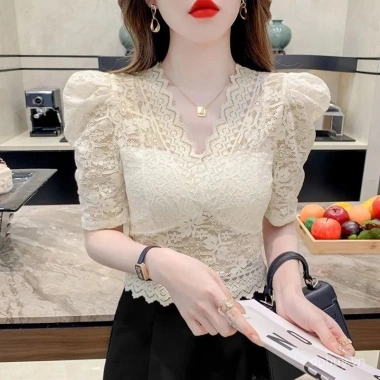 Áo blouse Barong Philippines cỡ lớn, thêu lỗ đơn giản, ren tương phản, phong cách ASEAN, giá 164,488₫ 7