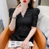 Áo blouse Barong Philippines cỡ lớn, thêu lỗ đơn giản, ren tương phản, phong cách ASEAN, giá 164,488₫ 15