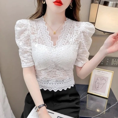 Áo blouse Barong Philippines cỡ lớn, thêu lỗ đơn giản, ren tương phản, phong cách ASEAN, giá 164,488₫ 16