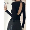 Áo Bodysuit Dài Tay Cổ Tròn Khoét Lưng MIMILA MBS050 - Ôm Dáng Sexy, Thun Cotton, 97k 7
