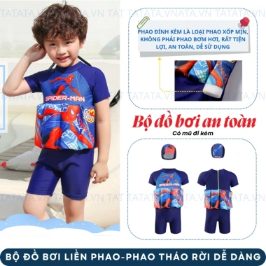 Áo bơi trẻ em liền phao trợ nổi, bộ liền cho bé trai - bé gái, giảm còn 245k 9