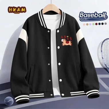 Áo bomber bé trai HKAM, thoải mái thời trang, in hình năm mới, giảm còn 350.000₫