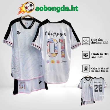 Áo bóng đá JustPlay Dragon trắng hồng, mát lạnh, in tên số, size 8‑95kg - 65.076đ