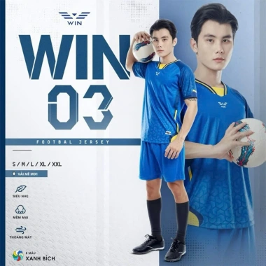 Áo Bóng Đá Nam Nữ Không Logo Win 03 - Vải Mè Caro Cao Cấp, Thoáng Mát và Co Giãn, Giá 260.000đ 5