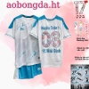 Áo Bóng Đá Nam/Nữ Blue Thun Mè Mát Lạnh In Tên Số Size 25‑95kg Giá 27.840₫