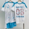 Áo Bóng Đá Nam/Nữ Blue Thun Mè Mát Lạnh In Tên Số Size 25‑95kg Giá 27.840₫ 2