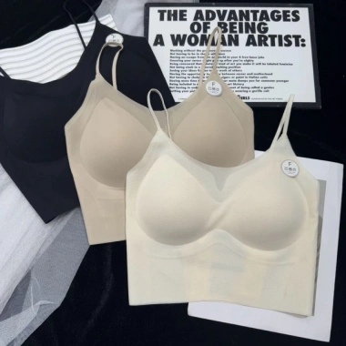 Áo Bra BRA56 2 dây chất đúc su phi lụa mềm, co giãn, tăng dáng, không lộ viền - 120k