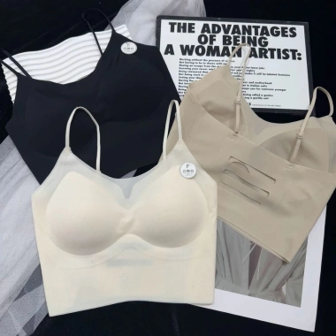 Áo Bra BRA56 2 dây chất đúc su phi lụa mềm, co giãn, tăng dáng, không lộ viền - 120k