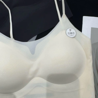Áo Bra BRA56 2 dây chất đúc su phi lụa mềm, co giãn, tăng dáng, không lộ viền - 120k
