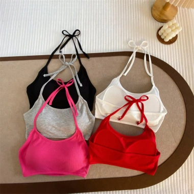 Áo Bra Cotton Mút Mỏng Dây Thắt 2 Dây Xinh Xắn Đi Biển Nữ AMYBRA B8.703 62k 4