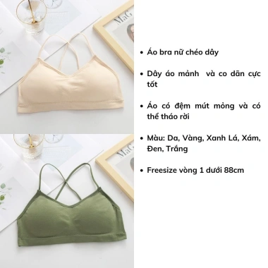Áo bra nữ 2 dây mảnh LANIXA B5.507 - Đan chéo lưng, đệm mút mỏng, ôm ngực, 46.500₫