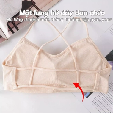 Áo bra nữ 2 dây mảnh LANIXA B5.507 - Đan chéo lưng, đệm mút mỏng, ôm ngực, 46.500₫