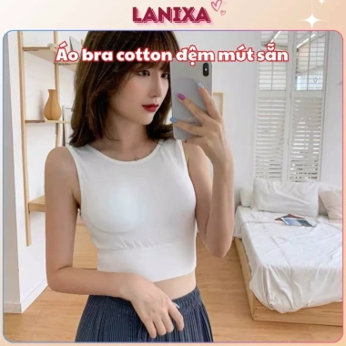 Áo bra nữ croptop thể thao cotton thấm mồ hôi, phong cách tập gym - LANIXA B6.666 70,100₫