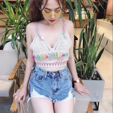 Áo bra nữ ren 2 dây phong cách thổ cẩm - Xinh xắn, giá chỉ 113.600₫