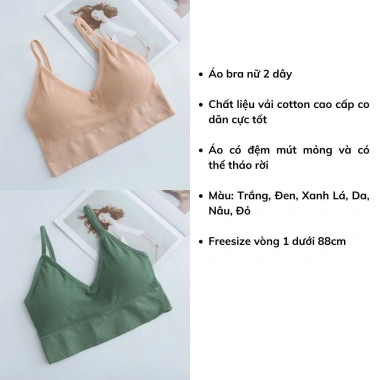 Áo bra nữ tập gym gân tăm đệm mút mỏng 2 dây khoét lưng chữ U - LANIXA B367 43k 2