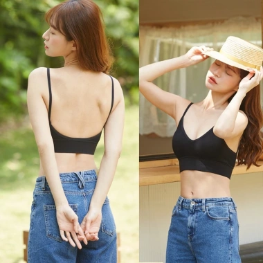 Áo bra nữ tập gym gân tăm đệm mút mỏng 2 dây khoét lưng chữ U - LANIXA B367 43k 9