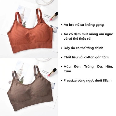 Áo bra nữ tập gym thể thao LANIXA B1.182 - Đệm mút sẵn, mỏng nhẹ, cotton thấm hút 2