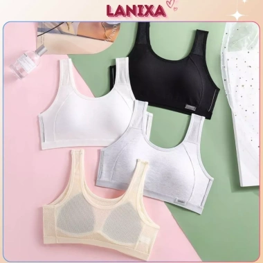 Áo bra thể thao cotton lưới thoáng mát - Đệm mút sẵn êm ái cho học sinh tuổi dậy thì, chỉ 89.000đ