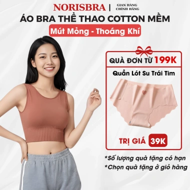 Áo Bra Thể Thao Cotton Mềm Mại Thoáng Khí 3 Lỗ Mút Mỏng Không Xê Dịch - 74.000₫