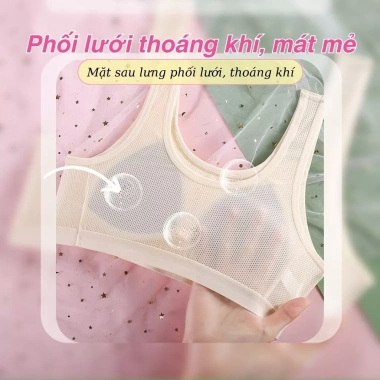 Áo bra thể thao nữ A611, đệm mút, cotton thấm mồ hôi, lưới thoáng mát, 86.240₫