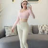 Áo Bra Thể Thao Nữ Dài Tay Xén Cổ Thun Lạnh Thấm Hút Mồ Hôi Co Giãn 4 Chiều - AN NHIÊN SHOP 370k 10
