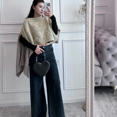 Áo cardigan cổ cao lazy style thời trang, áo khoác mỏng đầu thu giảm giá 117k