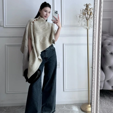 Áo cardigan cổ cao lazy style thời trang, áo khoác mỏng đầu thu giảm giá 117k