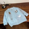 Áo cardigan dệt kim trẻ em bé gái Hàn Quốc, áo len dây kéo dễ thương 3