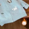Áo cardigan dệt kim trẻ em bé gái Hàn Quốc, áo len dây kéo dễ thương 8