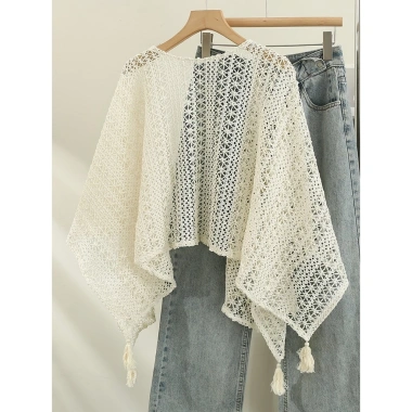 Áo Cardigan Dệt Kim Tua Rua Cổ Điển Nữ - Ren Mỏng, Đi Biển, Giá chỉ 220.000₫ 4 Áo Cardigan Dệt Kim Tua Rua Cổ Điển Nữ - Ren Mỏng, Đi Biển, Giá chỉ 220.000₫ 4