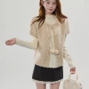 Áo Cardigan Kaki Retro Hàn Quốc Ren Lông Ngắn Tay Bóng Thời Trang Mùa Đông Giá Ưu Đãi 142.560 VND 4